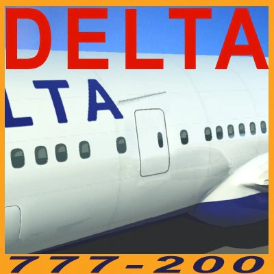 b777-200lr delta 3D Model .c4d .max .obj .3ds .fbx .stl .blend 