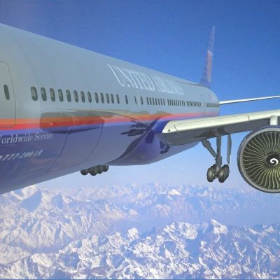 b777-200lr-united airlines 3D Model .c4d .max .obj .3ds .fbx .stl .blend 