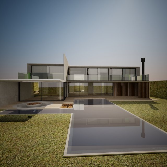 modern house Modelo 3D .c4d .max .obj .3ds .fbx .stl .blend 