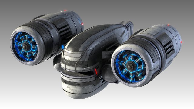 scifi spaceship 3D Model .c4d .max .obj .3ds .fbx .stl .blend 