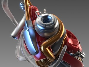 artificial cyber heart 3D Model