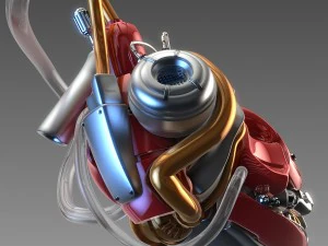 artificial cyber heart 3D Model