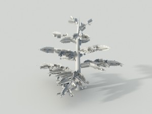 fir tree - animation of growth 3D Model