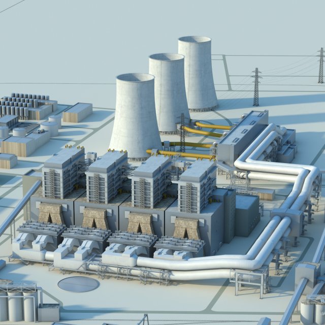 power plant 3D Model .c4d .max .obj .3ds .fbx .stl .blend 
