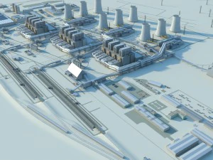 发电厂 3D 模型
