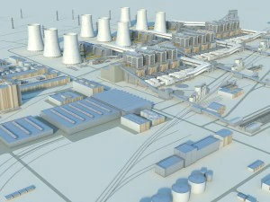 发电厂 3D 模型