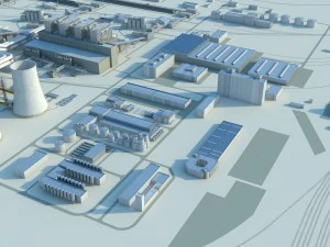 发电厂 3D 模型