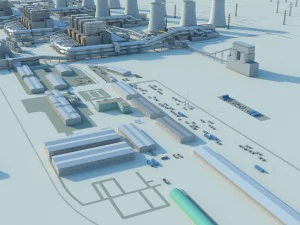 发电厂 3D 模型