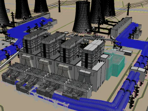 发电厂 3D 模型