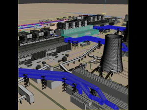 发电厂 3D 模型