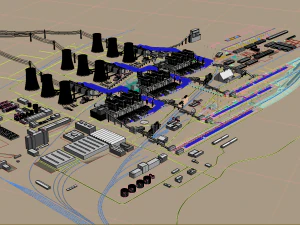 发电厂 3D 模型