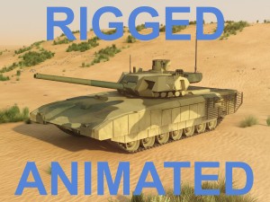 t-14 armata rigged and animated 3D Model