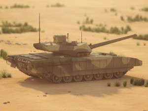 t-14 armata rigged and animated 3D Model