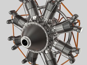 animated radial engine 3D Model
