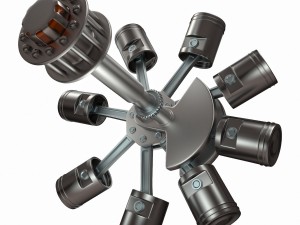 animated radial engine 3D-Modell