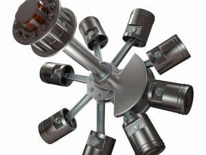 animated radial engine 3D Model