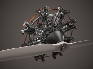 animated radial engine 3D-Modell