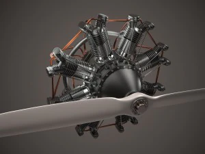 animated radial engine 3D Model