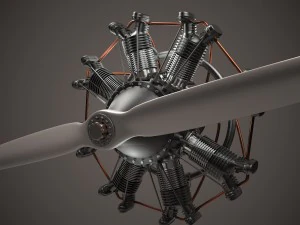 animated radial engine 3D Model