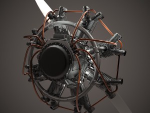 animated radial engine 3D-Modell