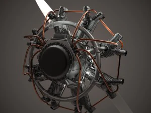 animated radial engine 3D Model