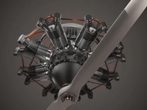 animated radial engine 3D Model