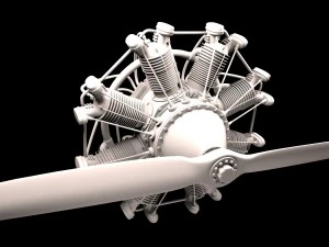 animated radial engine 3D Model