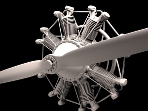 animated radial engine 3D-Modell