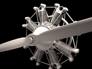 animated radial engine 3D Model