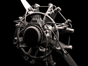 animated radial engine 3D-Modell