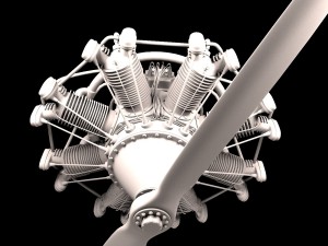 animated radial engine 3D-Modell