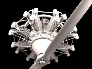 animated radial engine 3D Model