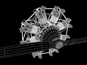 animated radial engine 3D Model