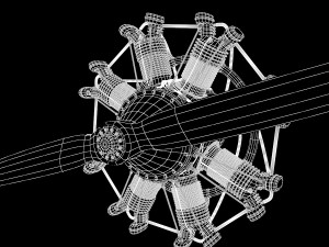 animated radial engine 3D-Modell