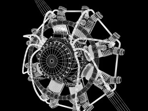 animated radial engine 3D Model