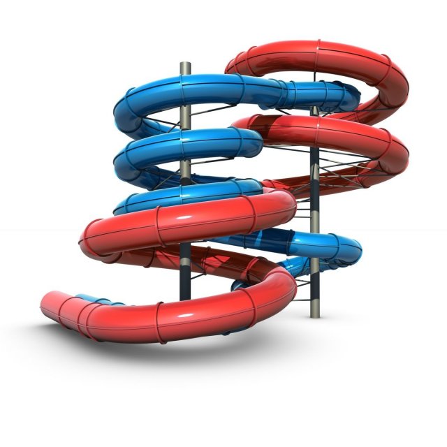 aquapark slides Model 3D .c4d .max .obj .3ds .fbx .stl .blend 