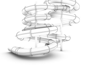 aquapark slides Model 3D