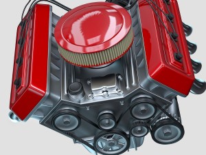 car engine - animated Modello 3D