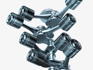 car engine - animated Modello 3D