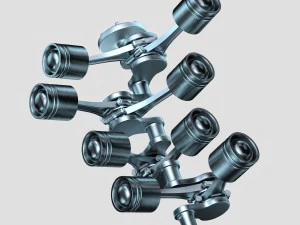 motore dell'auto - animato Modello 3D