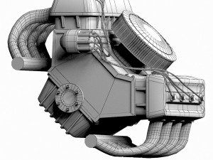 car engine - animated Modello 3D