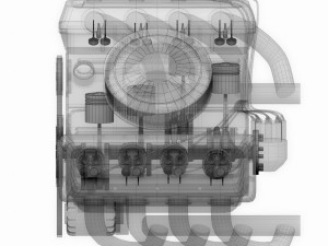 car engine - animated Modello 3D