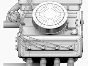 car engine - animated Modello 3D