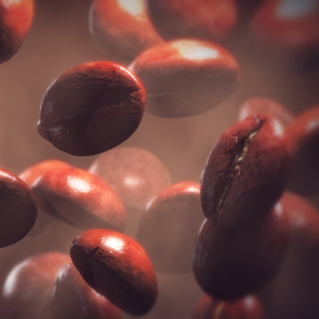 coffee beans set Modelo 3D .c4d .max .obj .3ds .fbx .stl .blend 