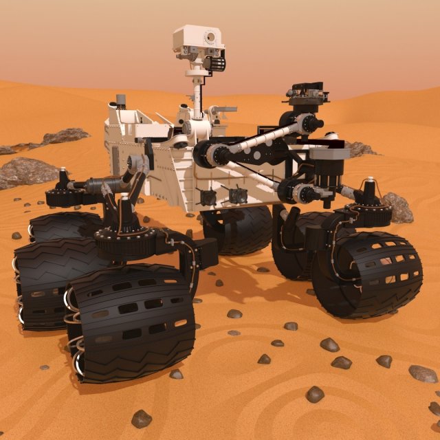 curiosity rover mars Model 3D .c4d .max .obj .3ds .fbx .stl .blend 