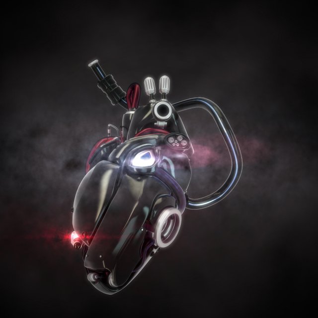 cyber heart concept 3D Model .c4d .max .obj .3ds .fbx .stl .blend 