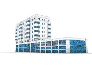 modern building with swimming pool Model 3D