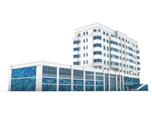 modern building with swimming pool 3D Model
