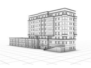 modern building with swimming pool 3D Модель