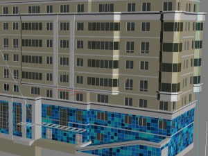 modern building with swimming pool 3D Модель